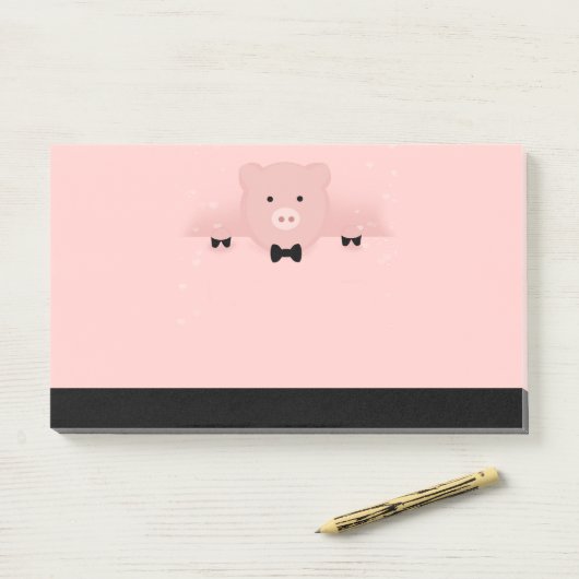 Cute and Fancy Pink Pig Post-it Klebezettel (Auf Schreibtisch)