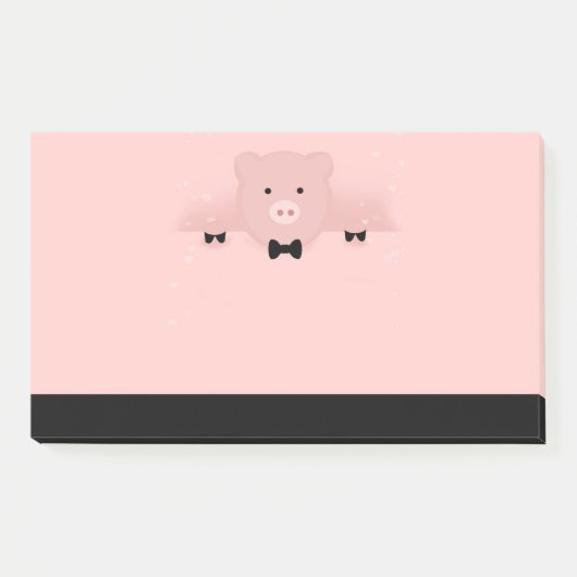 Cute and Fancy Pink Pig Post-it Klebezettel (Vorderseite)