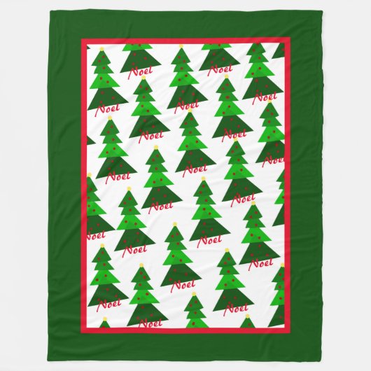 Cute and Festive Noel Merry Christmas Tree Pattern Fleecedecke (Vorderseite)