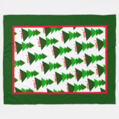 Cute and Festive Noel Merry Christmas Tree Pattern Fleecedecke (Vorderseite (Horizontal))