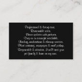 Cute and Fun House Pet and Livestock House Sitting Visitenkarte (Rückseite)