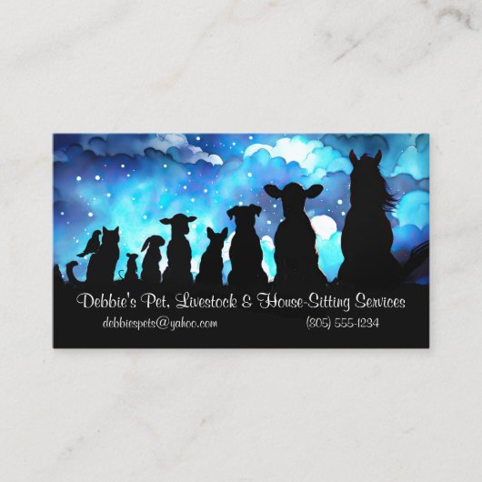 Cute and Fun House Pet and Livestock House Sitting Visitenkarte (Vorderseite)