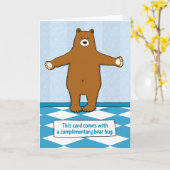 Cute and Funny Bear Hug Anniversary Karte (Gelbe Blume)