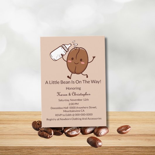 Cute And Funny Coffee Lover Baby Shower Invitation Einladung