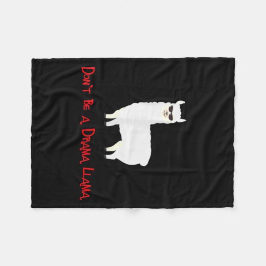 Cute And Funny Don't Be A Drama Llama Fleecedecke (Vorderseite (Horizontal))