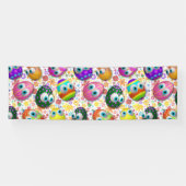 Cute and Funny Easter Eggs Cartoon Banner (Horizontal)