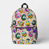 Cute and Funny Easter Eggs Cartoon Bedruckter Rucksack (Vorderseite)