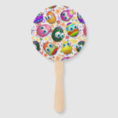 Cute and Funny Easter Eggs Cartoon Fächer (Rückseite)