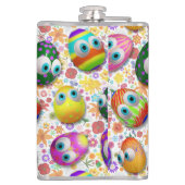 Cute and Funny Easter Eggs Cartoon Flachmann (Rückseite)