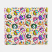 Cute and Funny Easter Eggs Cartoon Fleecedecke (Vorderseite (Horizontal))