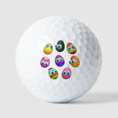 Cute and Funny Easter Eggs Cartoon Golfball (Vorderseite)