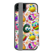 Cute and Funny Easter Eggs Cartoon Incipio iPhone Geldbeutel-Hülle (Folio Rückseite)