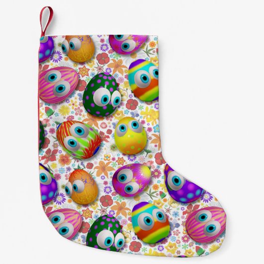 Cute and Funny Easter Eggs Cartoon Kleiner Weihnachtsstrumpf (Vorderseite)
