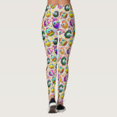 Cute and Funny Easter Eggs Cartoon Leggings (Rückseite)