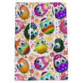 Cute and Funny Easter Eggs Cartoon Mittlere Geschenktüte (Rückseite)