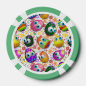 Cute and Funny Easter Eggs Cartoon Pokerchips (Rückseite)