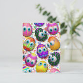 Cute and Funny Easter Eggs Cartoon Postkarte (Stehend Vorderseite)