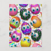 Cute and Funny Easter Eggs Cartoon Postkarte (Vorderseite)