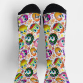 Cute and Funny Easter Eggs Cartoon Socken (Oben)