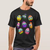 Cute and Funny Easter Eggs Cartoon T-Shirt (Vorderseite)