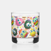 Cute and Funny Easter Eggs Cartoon Whiskyglas (Rückseite)