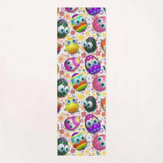 Cute and Funny Easter Eggs Cartoon Yogamatte (Vorderseite)
