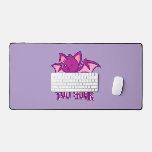 Cute and Funny Halloween Vampire Bats You Suck Schreibtischunterlage (Tastatur & Maus)