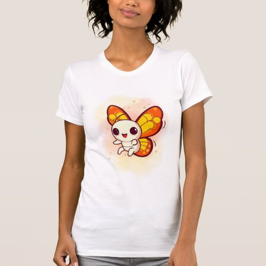 CUTE AND FUNNY ORANGE BUTTERFLY DESIGN T-Shirt (Vorderseite)