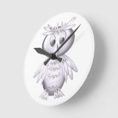 cute and funny owl pattern runde wanduhr (Winkel)
