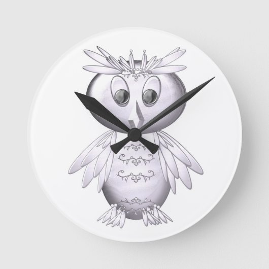 cute and funny owl pattern runde wanduhr (Vorderseite)
