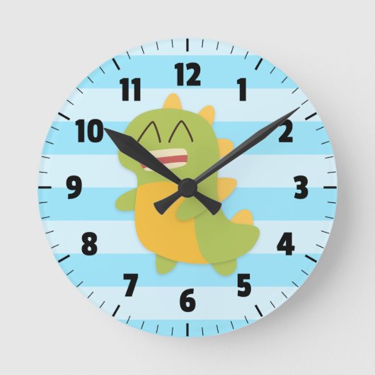 Cute and happy Dinosaur for Kids Bedroom Runde Wanduhr (Vorderseite)