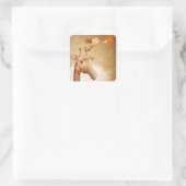 Cute and imaginative illustration quadratischer aufkleber (Tasche)