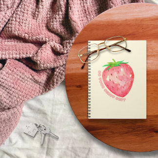 Cute and Motivational Strawberry Notebook Notizblock