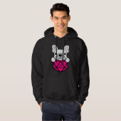 Cute and Nerdy Dog Pink Polyhedral D20 Dice Set Hoodie (Vorne ganz)