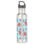 Cute and Quirky Pigs and Rainbows Pattern Edelstahlflasche (Rückseite)