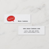 Cute and simple Hello! business card Mini Visitenkarte (Vorne/Hinten)
