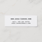 Cute and simple Hello! business card Mini Visitenkarte (Rückseite)