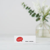 Cute and simple Hello! business card Mini Visitenkarte (Stehend Vorderseite)