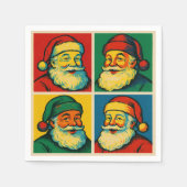 Cute Andy Warhol-style pop art Santa Serviette (Vorderseite)