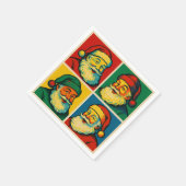 Cute Andy Warhol-style pop art Santa Serviette (Ecke)