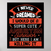 Cute Aneurysm Survivor Brain Surgery Awareness Gra Poster (Vorne)