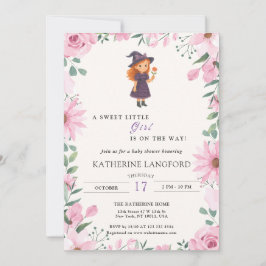 Cute Angel on the Way Halloween Baby Shower Einladung