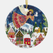 Cute Angel Peace on Earth Photo Christmas Keramik Ornament (Vorne)