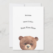 Cute Animal Brown Bear Sweet Baby Announcement Einladung (Vorderseite)