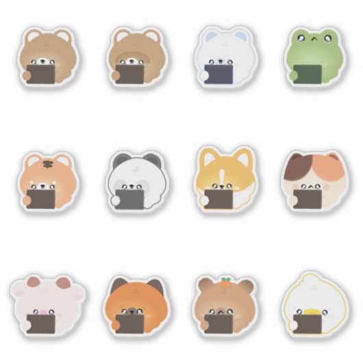 Cute Animal Crying Aufkleber (Vorderseite)