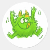 Cute Animal Drawing Runder Aufkleber (Vorderseite)