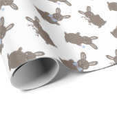 Cute animal Easter bunny with flowers baby boy Geschenkpapier (Rolleneckpunkt)