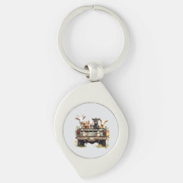 Cute Animal Farm On Metal Keychain Schlüsselanhänger