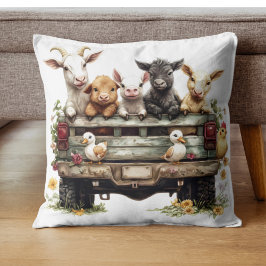 Cute Animal Farm On Pillow Kissen