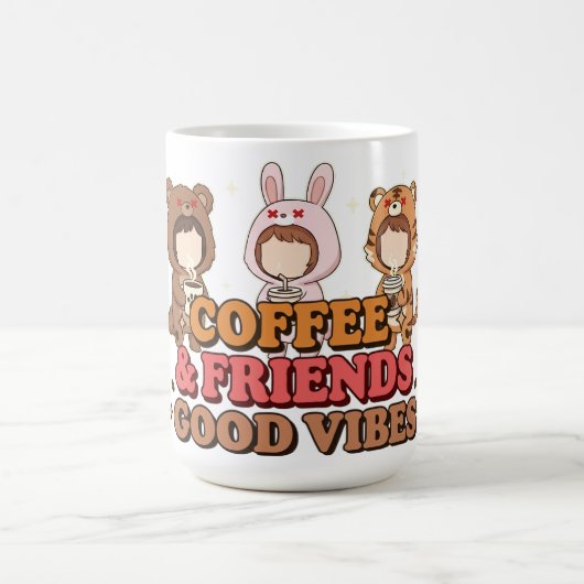 Cute Animal Friends Coffee Lovers Kaffeetasse (Mittel)